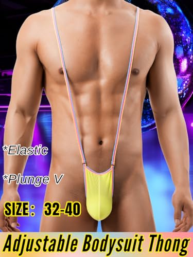 Kaei&Shi Sexy Mens Underwear,Exotic Colorful Straps Man Lingerie Thong,Detachable Bulge Pouch Jockstrap Mankini2