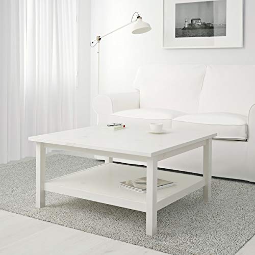 HEMNES Table basse en bois durable teinte blanche 90x90 cm de qualité - 2