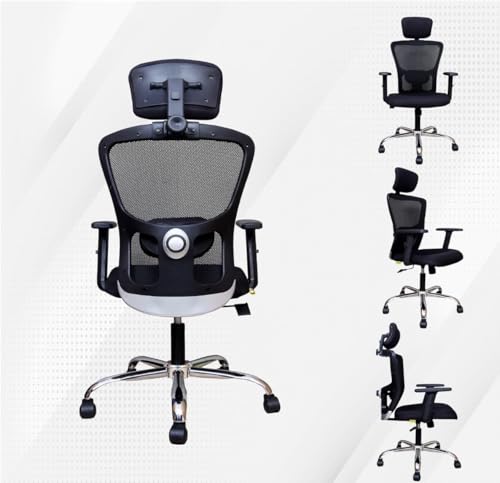 Image of FUGO FG402 Ergonomic High Back Mesh Office Chair with Korean Nylon Mesh, Cushioned Seat, Tilting Mechanism, Adjustable 2D Headrest, Lumbar Support, Heavy-Duty Metal Base - 3-Year Warranty (FG404)