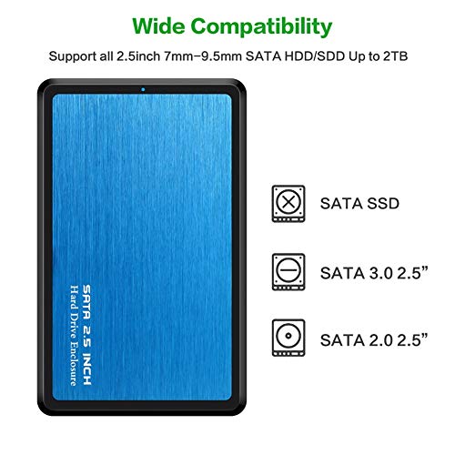 Caja externa USB 3.0 para disco duro 2.5" SATA aluminio y ABS miniatura 4