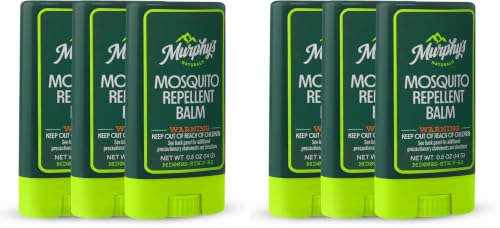 Image of Murphy's Naturals Mosquito Repellent Balm Stick, Plant-Based Ingredients, Travel-Pocket Size, 0.5oz Each, 6-Pack