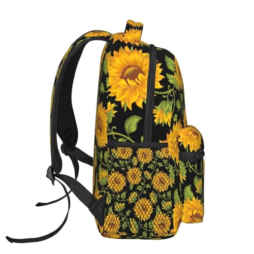 Sac à dos en toile OdDdot léger et résistant à imprimé tournesol