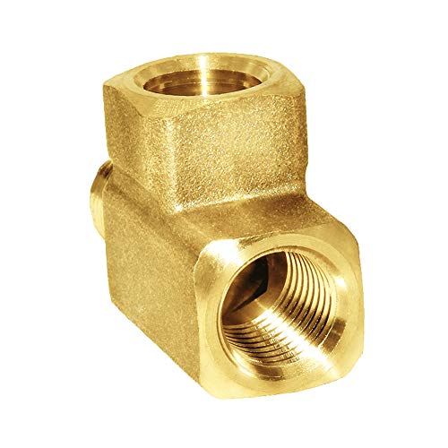 Joywayus-Brass-Pipe-Fitting-Barstock-Street-Tee-T-3-way-NPT-14-Female--14-Female--14-Male-Adapter