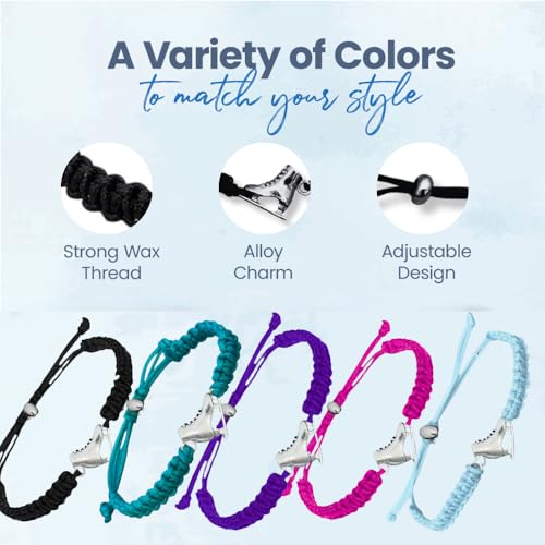 Infinity Collection Figure Skating Charm Bracelet, Ice Skating Jewelry, Adjustable Skate Bracelet, Figure Skater Gift, Ice Skating Gifts, Ice Skating Accessories(Blue)3
