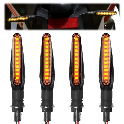 Paicreate 4 Pièces Clignotant Moto LED 12 V 12 LED Clignotants Indicateurs Flowing Mode Clignotants Lumières Indicateurs Universels pour Scooter Quad Cruiser Off Road