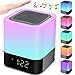 Gallstep Night Lights Bluetooth Speaker, Alarm Clock Bluetooth Speakers Touch Sensor Bedside Lamp Dimmable Multi-Color Changing Bedside Lamp, MP3 Player, Wireless with Lights