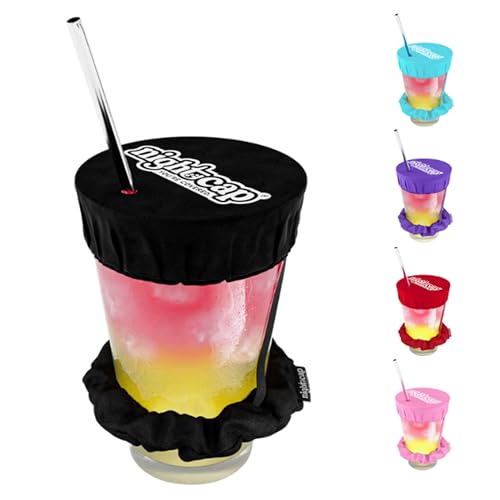 NightCap - Original Drink Cover Scrunchie As Seen on Shark Tank - Anti-Spike Drink Protector for Women - Reusable Drink Cover Scrunchie - Fits Most Cups & Glasses Washable - Black