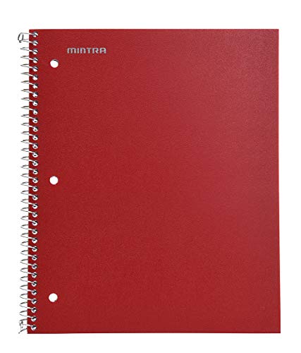 Mintra Office Durable Spiral Notebooks, 1 Subject, (Arctic Ice, Chili Oil, Green Olive, Wide Ruled 3Pk) #TOP4