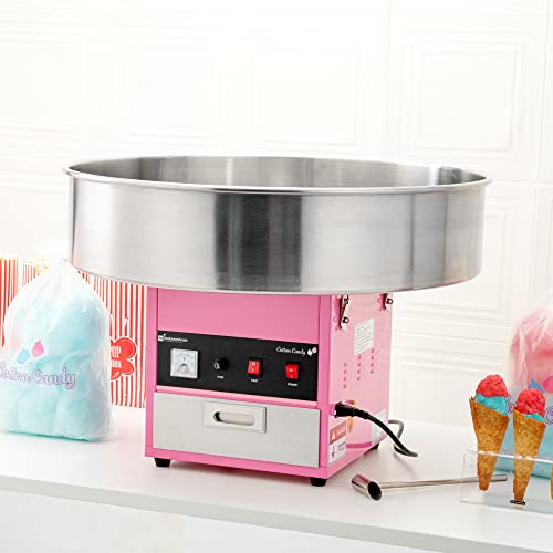 Image of Restaurantware Hi Tek 28 Inch Cotton Candy Machine 1 Birthday Party and Carnival Candy Floss Maker - Produces 120 Cones Per Hour 110V Stainless Steel Sugar Cotton Machine 1080W
