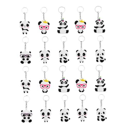 HOODANCOS 20 piezas Llaveros de Panda Decorativos Colgantes para Mochilas y Bolsas con Diseño de Panda Caricatura como Regalos para Fiestas y Adornos Encantadores
