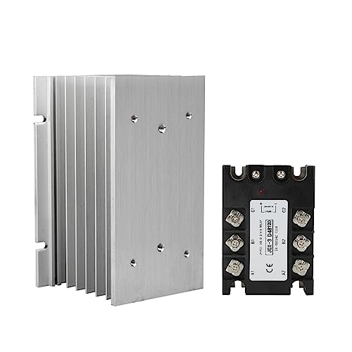 Image of CE Approval 60A 80A 100A 120A DC-AC 3 Phase Solid State Relay SSR Module+Matched Radiator Input 3-32VDC Output 24-480VAC(120A with radiator)