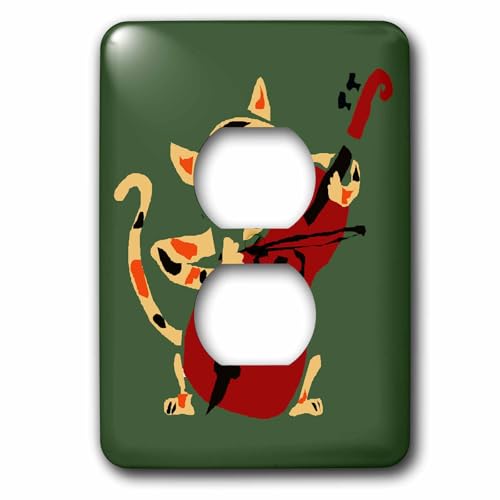 Plaque de finition interrupteur décorative motif chat 3dRose