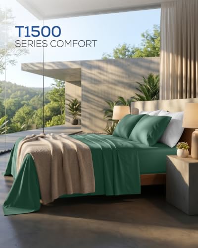 Image of Utopia Bedding Queen Sheet Set 4 Piece Soft Sheets - Emerald