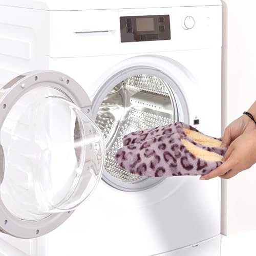 Women Cheetah Leopard Print Slippers Soft Plush Furry Fuzzy Fluffy Slip on House Shoes Indoor Outdoor Slippers Birthday Christmas Gifts4