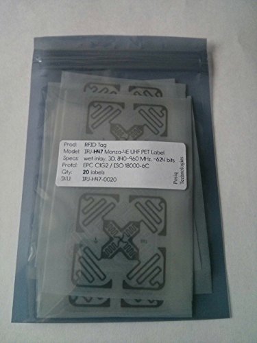 UHF RFID Tag Impinj H47 True 3D Sticker 860-960MHZ Monza 4 915M EPC C1G2 ISO18000-6C can be Used to RFID tag and Label (Pack of 20)