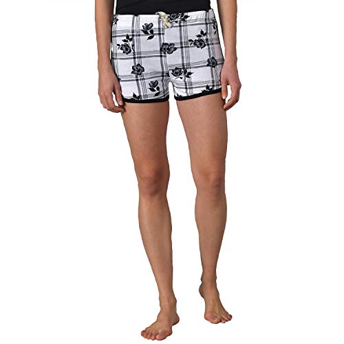 Image of KOTTY Black and White Printed Women Pure Cotton Night Shorts (Black and White,32)