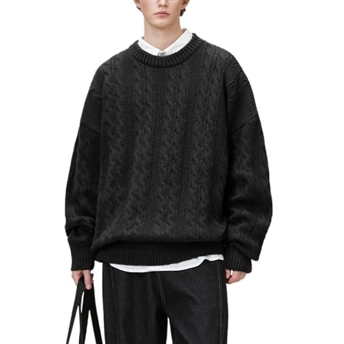 Pull chaud d'hiver homme contre le froid en tricot torsadé doux