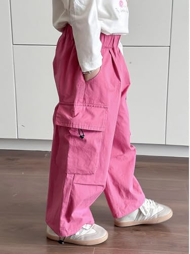 Pantalones cargo para niñas holgados de algodón estilo paracaídas 4