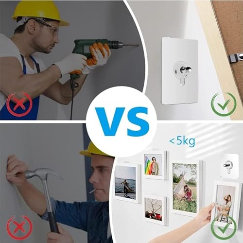 Image of Boniry Hooks for Wall Without Drilling, Self Adhesive Nail Hooks for Hanging Strong, Durable & Easy-to-Install Wall Hooks for Home & Office - No Tools Required, (10, Nail Hook)