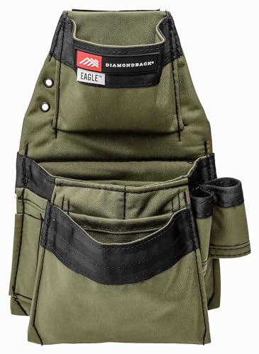 The Diamondback Eagle Tool Pouch - Modular Utility Pouch for 4" Tool Belts - Ideal Carpenter & Electrician Tool Pouch for Nuts, Punches & Fasteners (Ranger Green - Left Side)