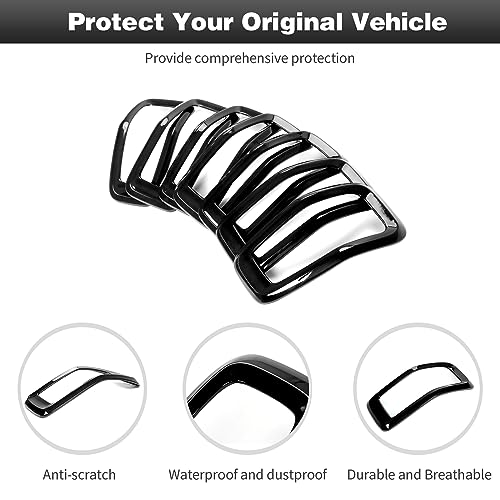 Image of CheroCar for Cherokee Front Grille Cover Grill Frame Trim Inserts Fits for 2014-2018 Cherokee,Black