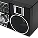 XUMIUZIY Portable Speaker FM AM SW Radio, Dual 5W Drivers USB Memory Card Playback Type C Charging, with Crystal Clear Sound Quality, for Garden Park Bathroom (Black)