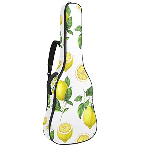 Housse imperméable pour guitare acoustique avec double bandoulière et poche Motif citron jaune, Multicolore 01., 42.9×16… - Les Beatles, Paul McCartney, John Lennon, RIngo Starr, George Harrison Housse imperméable pour guitare acoustique avec double bandoulière et poche Motif citron jaune, Multicolore 01., 42.9x16…