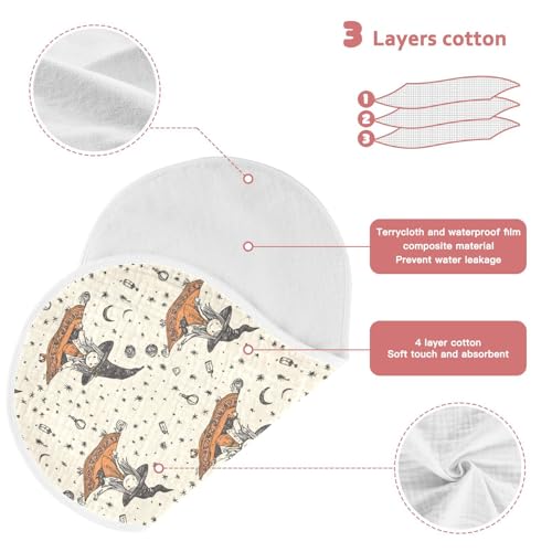 vvfelixl Cartoon Witch on Flying Carpet Burp Cloths for Baby Boy Girls Baby Washcloths Burp Rags 1 Pack3