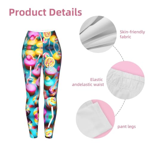 Leggings con estampado de donuts y ropa deportiva elástica para mujer 6