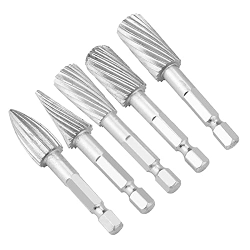 Set de 5 fresas de acero rápido con mango hexagonal de 1/4 pulg miniatura 4