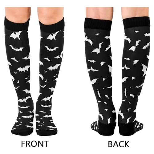 Image of Wusikd Heartbeat Symbol Compression Socks for Women and Men Circulation Black Long Socks for Athletic Running 1