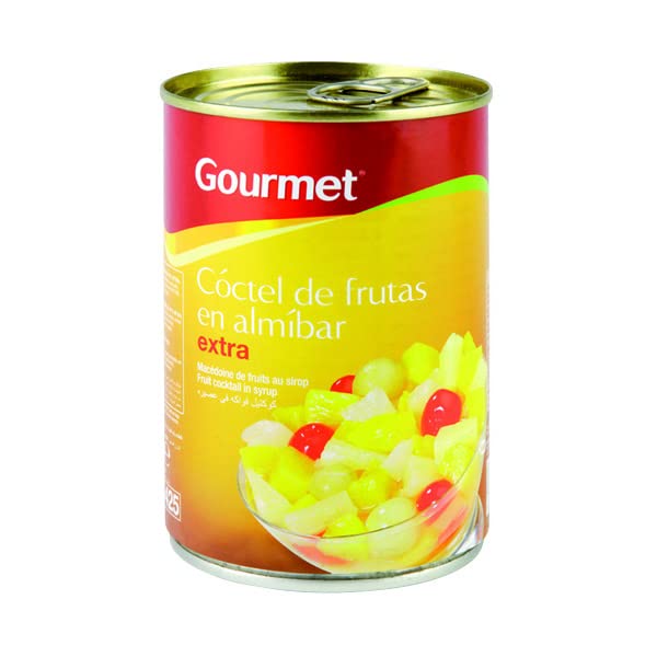 Marca Blanca - Gourmet Almíbar Fruta Macedonia, 240 g
