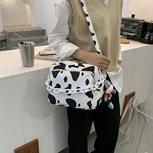 STOBOK Bolsa de Fraldas de Desenho Animado Bolsa de Corpo Cruzado Padrão de Vaca Bolsa de Grande Cap