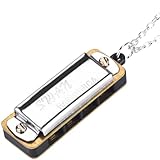 Mini Harmonika, Halskette Schlüssel von C 4 Löcher 8 Töne Mundharmonika Tragbare Mundharmonika...
