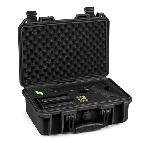 SEKKVY 12inch Gun Case for Handguns, Hard pistol case with Customizable Pre-cut Foam, IP...