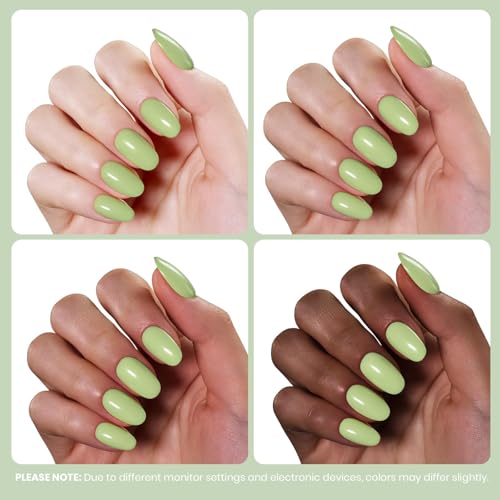 Image of Beetles Green Gel Nail Polish - Matcha Mousse 15ML Full Size, HEMA-Free Pastel Green Gel Polish, Same Color Same Bottle, Soak Off UV LED Lamp Pastel Nails Art, Manicure Salon Summer Nails