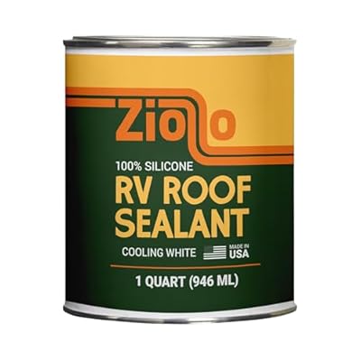 Ziollo RV Roof Sealant - Leak Repair 100% Silicone Liquid Rubber - Premium Waterproof Coating for Campers, Pop Up, Motorhomes, and Travel Trailers - Easy DIY Application - White 1 Quart