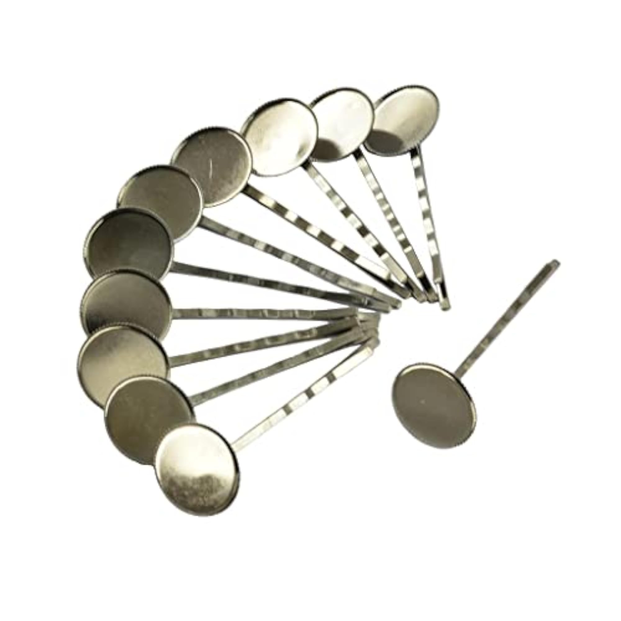2X10 Pieces Hair Slide With Cabochon Bezel Setting Tray