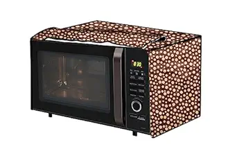 The Furnishing Tree PVC Waterproof Microwave Oven Cover compatible for Electrolux 25 L Convection C25K151.BM-CG Polka dot Pattern Brown