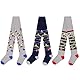 L&K-II 3er Jungen Strumpfhose Baby Jungen Kinder Strickstrumpfhose mit Dino Füßball Streifen und Auto Mustern mehrfarbig 2724B 98-104