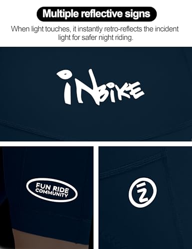 INBIKE Culotte Ciclismo Bici Ciclista Mujer con Tirantes Ligeros Acolchado y Bolsillo Verano, Pantalones Cortos para MTB Bicicleta Carretera Transpirable Elástico, Azul M - imagen 5