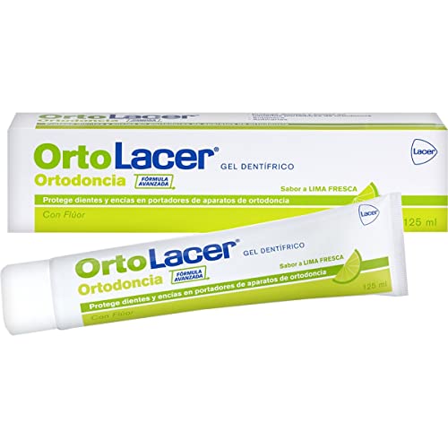 LACER Ortolacer gel dentífrico con fluor, vitamina E y provitamina B5 sabor lima fresca tubo 125 ml especial ortodoncia