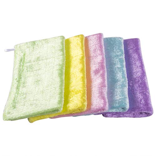 HEQUAN 【5色組 23 * 26cm 】洗剤いらないぞうきん ふきん キッチンクロス 雑巾 天然パルプ繊維 お掃除 引っ越し祝い業務用 家庭用