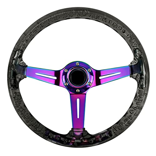 Motafar Universal Racing/Golf Cart Steering Wheel, 13.8" 6 Bolts Grip Acrylic, Universal Fit For Club Car Ezgo Rxv & Txt, Yamaha, Precedent Tempo, Ds, For Race/Rally/Motorsport/Car Sim Driving(Black) #TOP18