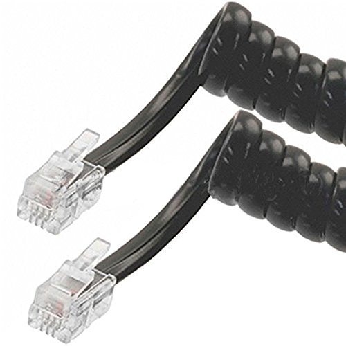 10 Pack Lot - 10ft Telephone Handset Receiver Cord Phone Coil Cable 4P4C - Black