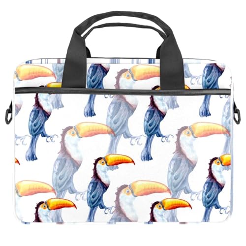 Maletín bandolera para laptop con diseño tropical Toucan ideal para la universidad