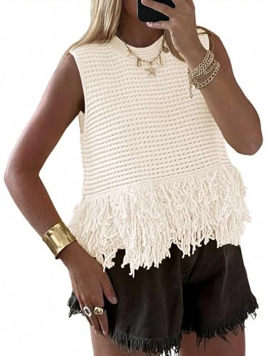 Saodimallsu Womens Crochet Crop Tank Tops Sleeveless...