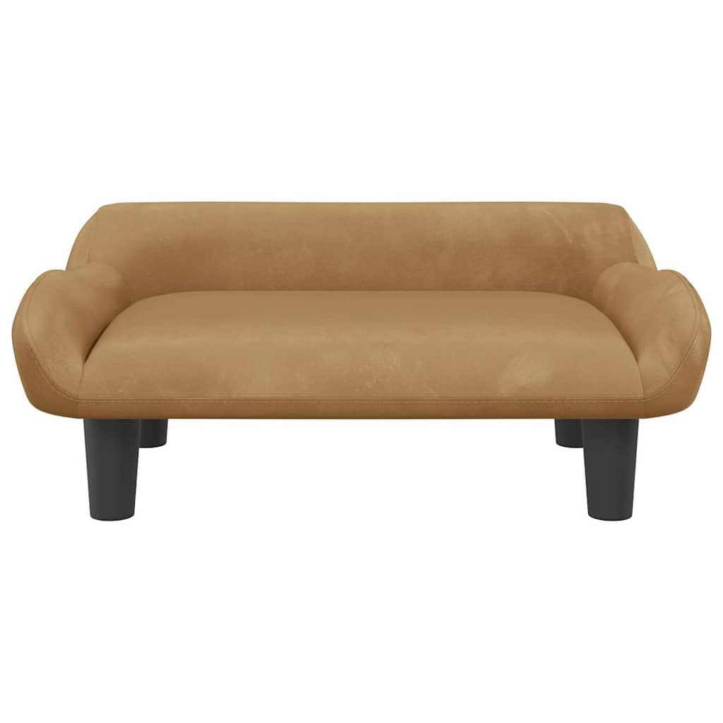 Cama para perro terciopelo marrón 70 x 40 x 24 cm