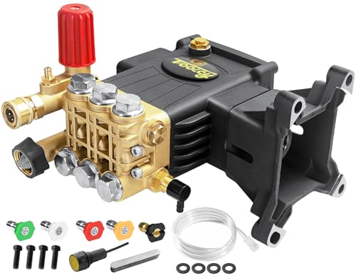 TOOLCY Pressure Washer Pump 3600-4000 PSI Max, Replacement Pump 4 GPM, Triplex Plunger, Horizontal 1