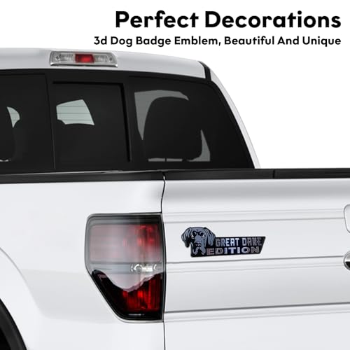 Image of Dog Edition 3D Car Badge, Laser Cutting Metal Emblem, Cute Dogs Decals (Great Dane)